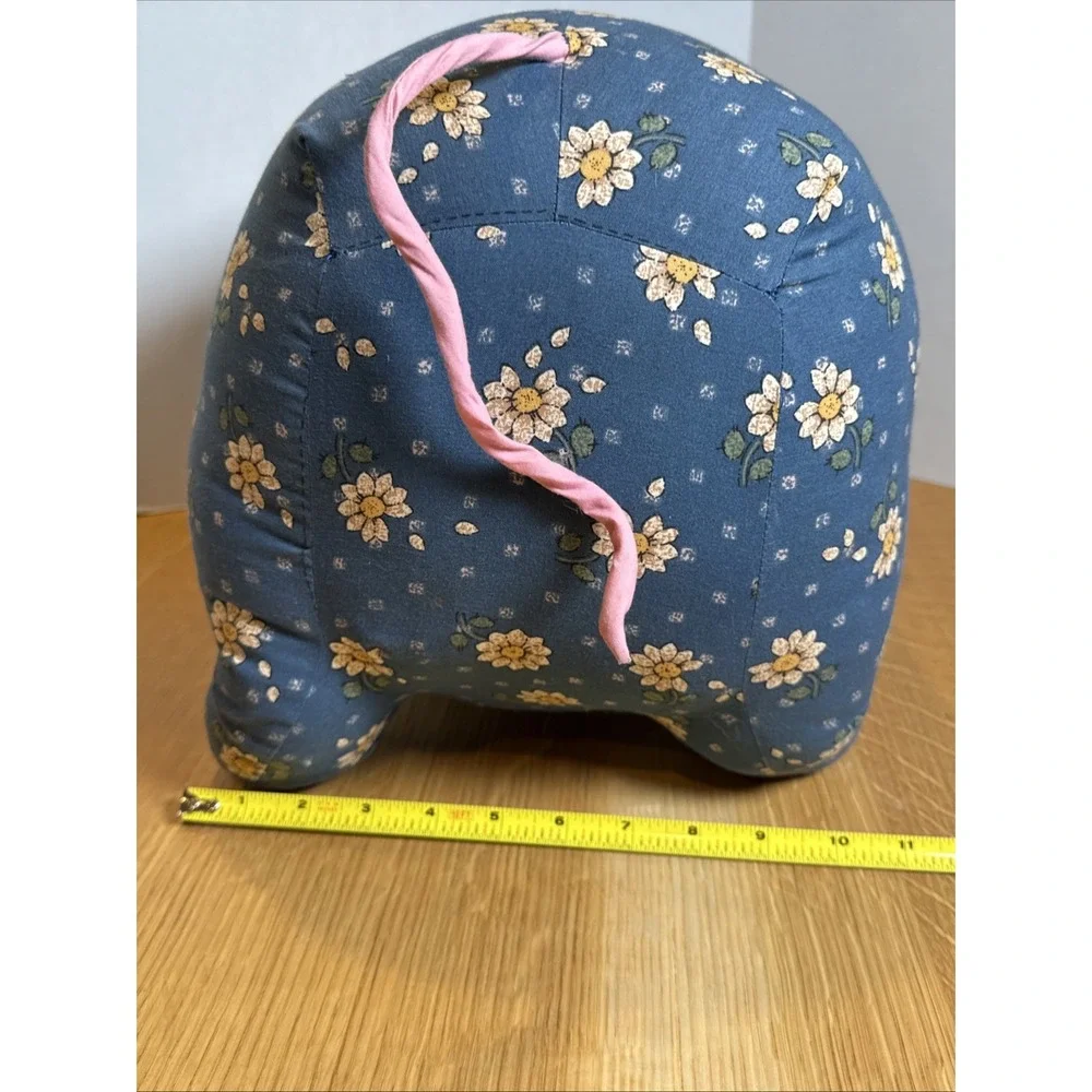 Large Home Made Floral Pig In Hat